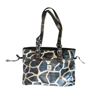 B.Brentano Moda Italy Animal Print Leather Shoulder Purse Hand Bag
